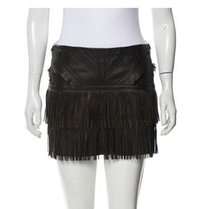 PARKER Black Leather Mini Skirt Size: XS  US 2